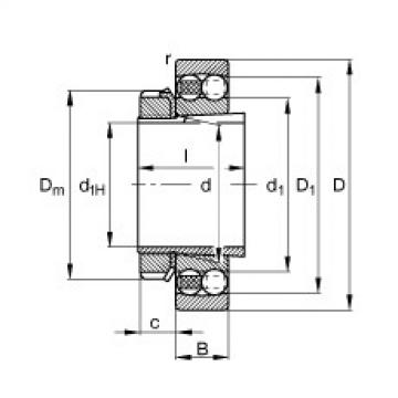 Bantalan 1212-K-TVH-C3 + H212 FAG