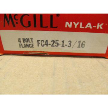 1 NIB MCGILL FC4-25-1-3/16 FC42513/16 FC4251316 4 BOLT FLANGE BLOCK 1 3/16&#034; BORE